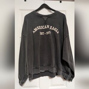 American Eagle Crew Neck Rustic Gray Logo Sweatshirt XXL